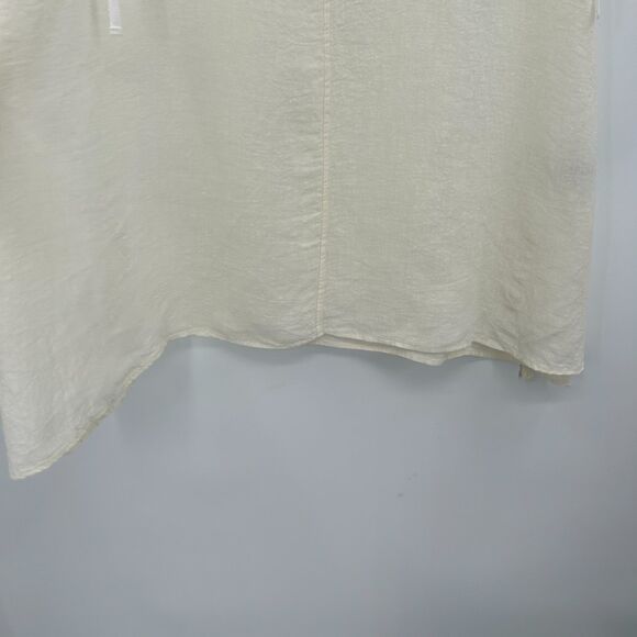 BEAU JOURS Ivory White 100% Linen Lagenlook Oversized Sleeveless Top Size Large - Picture 4 of 7